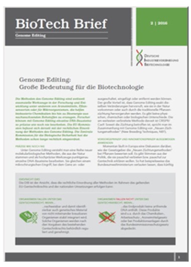 Informationsbrief über die Methoden des Genome Editing