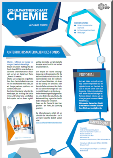 Schulpartnerschaft Chemie: Infobrief des Fonds an Schulen