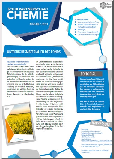 Fonds-Infobrief: Schulpartnerschaft-Chemie 1/2021