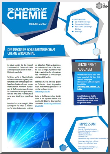 Fonds-Infobrief: Schulpartnerschaft-Chemie 2/2022