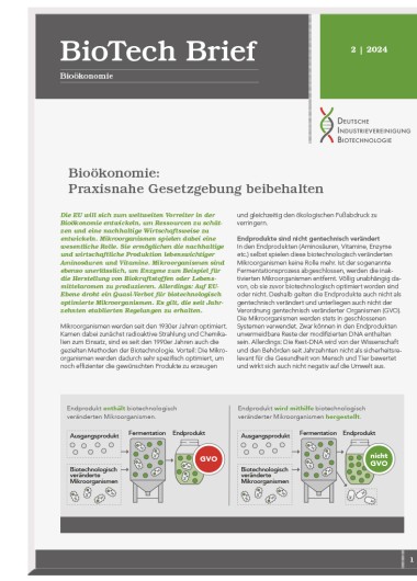 Bioökonomie: Praxisnahe Gesetzgebung beibehalten