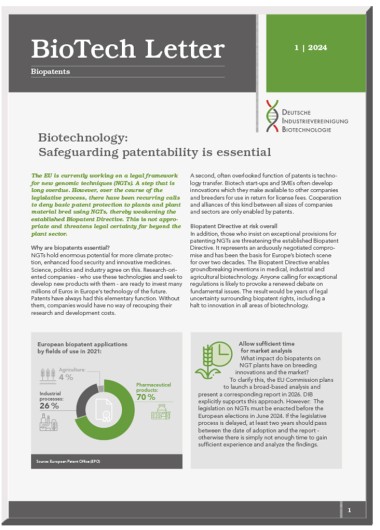 Biotechnology: Safeguarding patentability is essential
