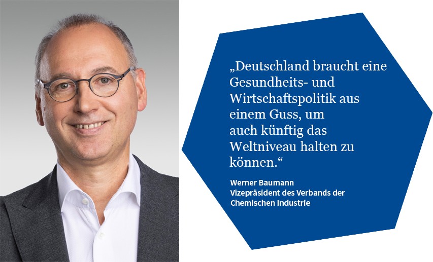 Werner Baumann, Vizepräsident des Verbands der Chemischen Industrie © Bayer AG Werner Baumann, Vizepräsident des Verbands der Chemischen Industrie © Bayer AG